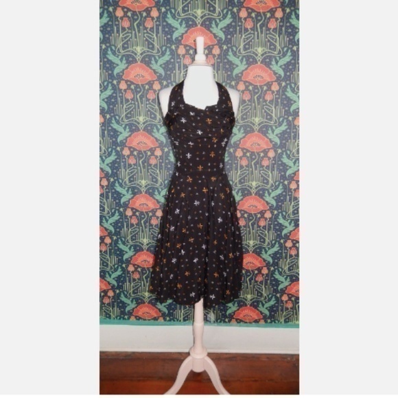 Trashy Diva Mini Fleur De Lis New Orleans Saints Halter Dress XS - Picture 1 of 5